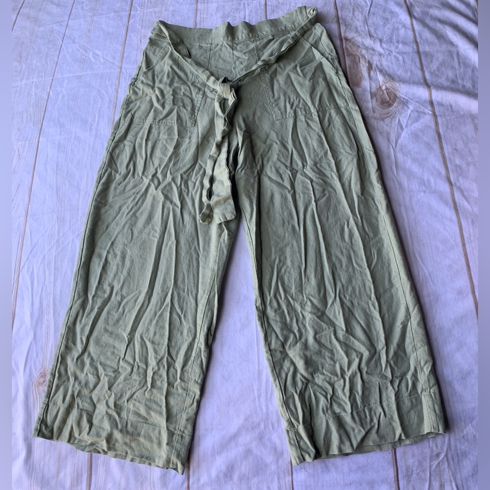Kensie Tie Front Wide Leg Pants Size Medium